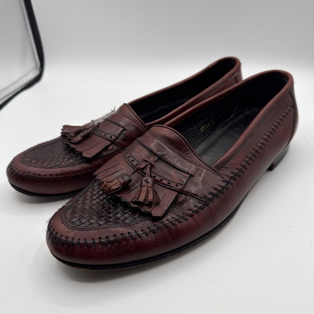 Florsheim Men's Brown Leather Weave‎ Kiltie Tassel Dress Shoes Loafers 12 R